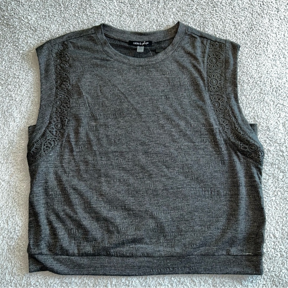 Cable & Gauge Charcoal Sleeveless Muscle Tee